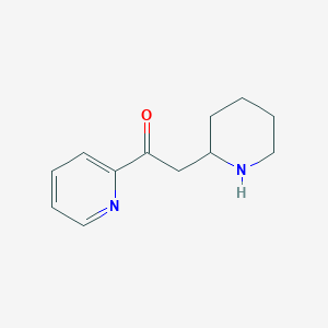 molecular formula C12H16N2O B13316094 2-(Piperidin-2-YL)-1-(pyridin-2-YL)ethan-1-one 