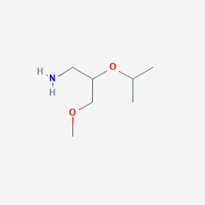 molecular formula C7H17NO2 B13316138 3-Methoxy-2-(propan-2-yloxy)propan-1-amine 