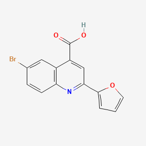 molecular formula C14H8BrNO3 B1331614 6-Bromo-2-(2-furyl)quinoline-4-carboxylic acid CAS No. 296244-19-4
