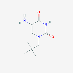 molecular formula C9H15N3O2 B13316140 5-Amino-1-(2,2-dimethylpropyl)-1,2,3,4-tetrahydropyrimidine-2,4-dione 