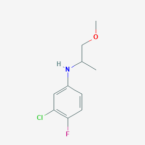 molecular formula C10H13ClFNO B13316146 3-chloro-4-fluoro-N-(1-methoxypropan-2-yl)aniline 