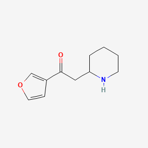 molecular formula C11H15NO2 B13316149 1-(Furan-3-yl)-2-(piperidin-2-yl)ethan-1-one 