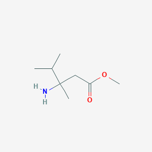 molecular formula C8H17NO2 B13316156 Methyl 3-amino-3,4-dimethylpentanoate 