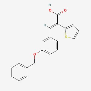 molecular formula C20H16O3S B13316202 3-[3-(Benzyloxy)phenyl]-2-(thiophen-2-yl)prop-2-enoic acid 