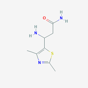 molecular formula C8H13N3OS B13316278 3-Amino-3-(dimethyl-1,3-thiazol-5-yl)propanamide 