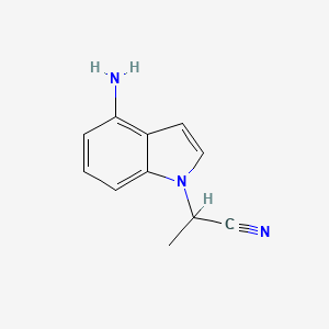 molecular formula C11H11N3 B13316314 2-(4-Amino-1H-indol-1-yl)propanenitrile 