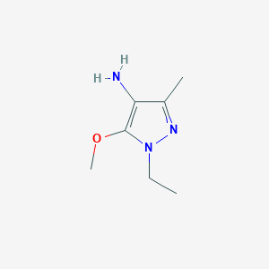 molecular formula C7H13N3O B13316326 1-ethyl-5-methoxy-3-methyl-1H-pyrazol-4-amine 