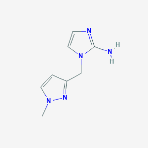 molecular formula C8H11N5 B13316333 1-[(1-Methyl-1H-pyrazol-3-yl)methyl]-1H-imidazol-2-amine 