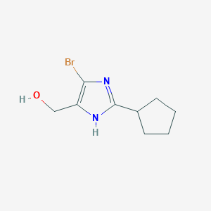 molecular formula C9H13BrN2O B13316343 (4-Bromo-2-cyclopentyl-1H-imidazol-5-yl)methanol 