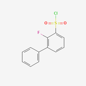 molecular formula C12H8ClFO2S B13316378 2-Fluoro-3-biphenylsulfonyl chloride 