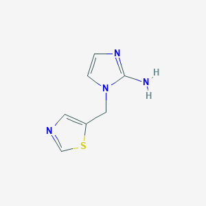 molecular formula C7H8N4S B13316384 1-(1,3-Thiazol-5-ylmethyl)-1H-imidazol-2-amine 