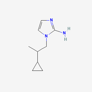 molecular formula C9H15N3 B13316468 1-(2-Cyclopropylpropyl)-1H-imidazol-2-amine 