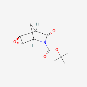 molecular formula C11H15NO4 B13316473 tert-butyl (1R,2S,4S,5R)-7-oxo-3-oxa-6-azatricyclo[3.2.1.02,4]octane-6-carboxylate 