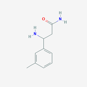 molecular formula C10H14N2O B13316487 3-Amino-3-(3-methylphenyl)propanamide 