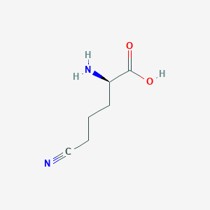 molecular formula C6H10N2O2 B13316499 (2R)-2-Amino-5-cyanopentanoic acid 