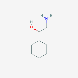 molecular formula C8H17NO B13316506 (1S)-2-amino-1-cyclohexylethan-1-ol 