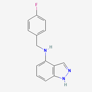 molecular formula C14H12FN3 B13316509 N-[(4-fluorophenyl)methyl]-1H-indazol-4-amine 