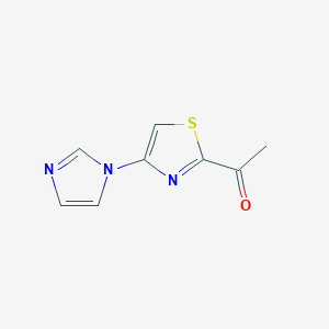 molecular formula C8H7N3OS B13316521 1-[4-(1H-Imidazol-1-yl)-1,3-thiazol-2-yl]ethan-1-one 