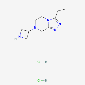 molecular formula C10H19Cl2N5 B13316538 3-{3-ethyl-5H,6H,7H,8H-[1,2,4]triazolo[4,3-a]pyrazin-7-yl}azetidine dihydrochloride 