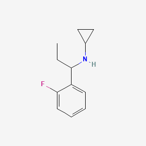 molecular formula C12H16FN B13316545 N-[1-(2-Fluorophenyl)propyl]cyclopropanamine 