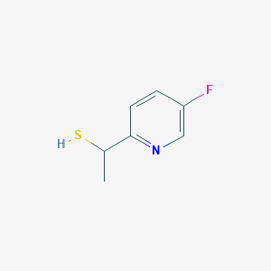 molecular formula C7H8FNS B13316571 1-(5-Fluoropyridin-2-yl)ethane-1-thiol 