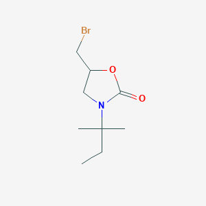 molecular formula C9H16BrNO2 B13316580 5-(Bromomethyl)-3-(2-methylbutan-2-yl)-1,3-oxazolidin-2-one 