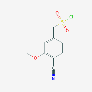 molecular formula C9H8ClNO3S B13316609 (4-Cyano-3-methoxyphenyl)methanesulfonyl chloride 