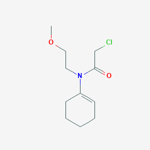 molecular formula C11H18ClNO2 B13316614 2-chloro-N-cyclohex-1-en-1-yl-N-(2-methoxyethyl)acetamide CAS No. 852934-03-3