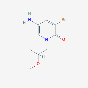 molecular formula C9H13BrN2O2 B13316621 5-Amino-3-bromo-1-(2-methoxypropyl)-1,2-dihydropyridin-2-one 