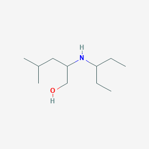 molecular formula C11H25NO B13316647 4-Methyl-2-[(pentan-3-yl)amino]pentan-1-ol 