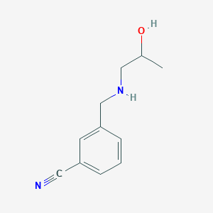 molecular formula C11H14N2O B13316731 3-{[(2-Hydroxypropyl)amino]methyl}benzonitrile 