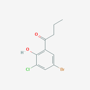 molecular formula C10H10BrClO2 B13316741 1-(5-Bromo-3-chloro-2-hydroxyphenyl)butan-1-one 