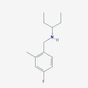 molecular formula C13H20FN B13316757 [(4-Fluoro-2-methylphenyl)methyl](pentan-3-yl)amine 