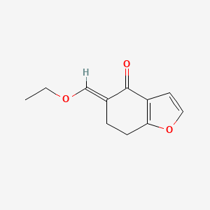 molecular formula C11H12O3 B13316766 5-(Ethoxymethylidene)-4,5,6,7-tetrahydro-1-benzofuran-4-one 