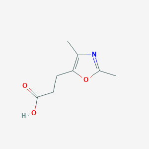 molecular formula C8H11NO3 B13316773 3-(Dimethyl-1,3-oxazol-5-YL)propanoic acid 