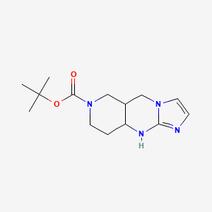 molecular formula C14H22N4O2 B13316969 tert-Butyl 2,4,7,11-tetraazatricyclo[7.4.0.0,3,7]trideca-3,5-diene-11-carboxylate 