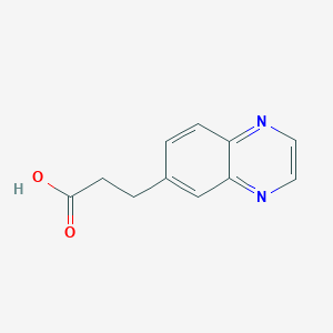 molecular formula C11H10N2O2 B13316976 3-(Quinoxalin-6-YL)propanoic acid 