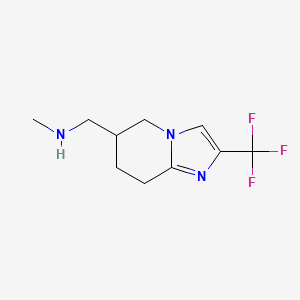 molecular formula C10H14F3N3 B13316993 methyl({[2-(trifluoromethyl)-5H,6H,7H,8H-imidazo[1,2-a]pyridin-6-yl]methyl})amine 