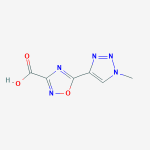 molecular formula C6H5N5O3 B13316997 5-(1-Methyl-1H-1,2,3-triazol-4-yl)-1,2,4-oxadiazole-3-carboxylic acid 