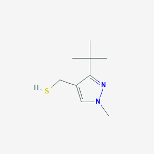 molecular formula C9H16N2S B13317063 (3-tert-butyl-1-methyl-1H-pyrazol-4-yl)methanethiol 