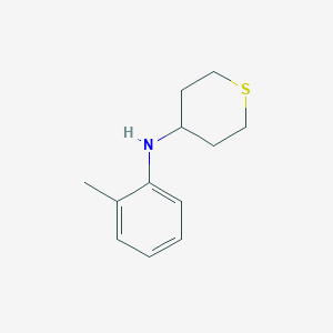 molecular formula C12H17NS B13317107 N-(2-methylphenyl)thian-4-amine 