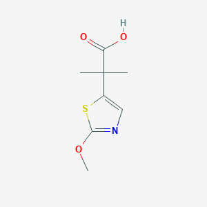 molecular formula C8H11NO3S B13317122 2-(2-Methoxy-1,3-thiazol-5-yl)-2-methylpropanoic acid 