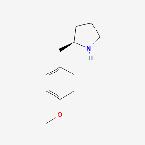 molecular formula C12H17NO B13317138 (2R)-2-[(4-methoxyphenyl)methyl]pyrrolidine 