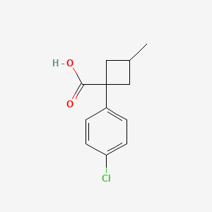 molecular formula C12H13ClO2 B13317144 1-(4-Chlorophenyl)-3-methylcyclobutane-1-carboxylic acid 