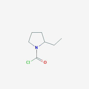 molecular formula C7H12ClNO B13317165 2-Ethylpyrrolidine-1-carbonyl chloride CAS No. 89629-92-5