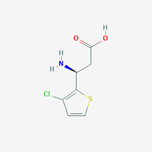 molecular formula C7H8ClNO2S B13317182 (3S)-3-Amino-3-(3-chlorothiophen-2-YL)propanoic acid 