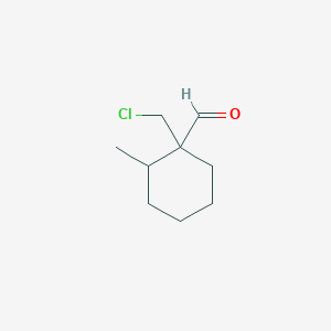 molecular formula C9H15ClO B13317202 1-(Chloromethyl)-2-methylcyclohexane-1-carbaldehyde 