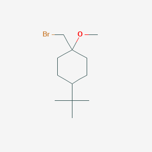 molecular formula C12H23BrO B13317216 1-(Bromomethyl)-4-tert-butyl-1-methoxycyclohexane 