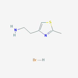 molecular formula C6H11BrN2S B13317234 2-(2-Methyl-1,3-thiazol-4-yl)ethan-1-amine hydrobromide 