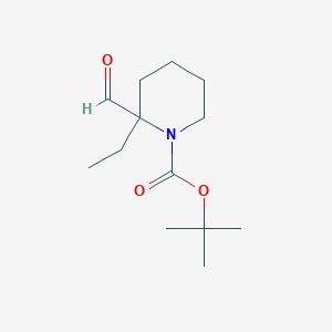 molecular formula C13H23NO3 B13317235 tert-Butyl 2-ethyl-2-formylpiperidine-1-carboxylate 